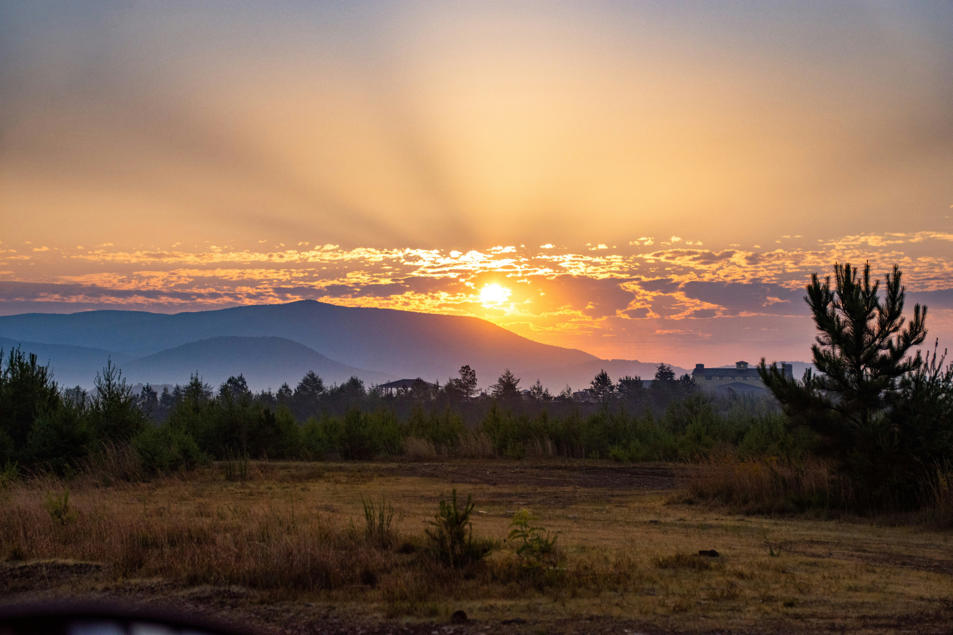 Early morning light spreading across a North Georgia ridgeline
